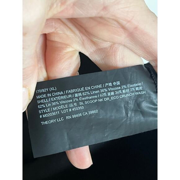 Theory Eco Crunch Scoop Neck Sleeveless Midi Dress Black XL - Picture 5 of 6